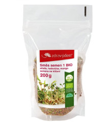 BIO alfalfa, ředkvička, mungo - směs bio semen na klíčení - 200 g