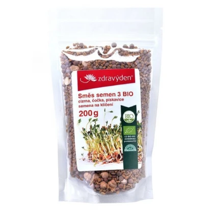 BIO Cizrna, čočka, pískavice - směs - bio semena na klíčení - 200 g