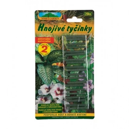 Tyčinkové hnojivo pro pokojové a balkónové rostliny - Nohel Garden - hnojivo - 20 ks