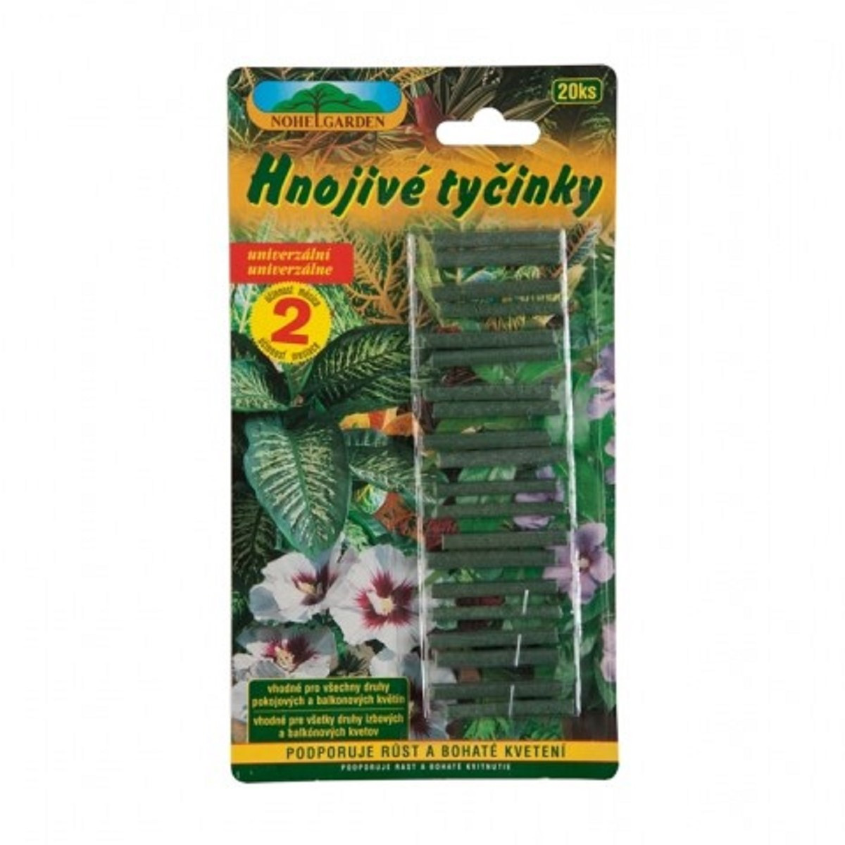 Tyčinkové hnojivo pro pokojové a balkónové rostliny - Nohel Garden - hnojivo - 20 ks