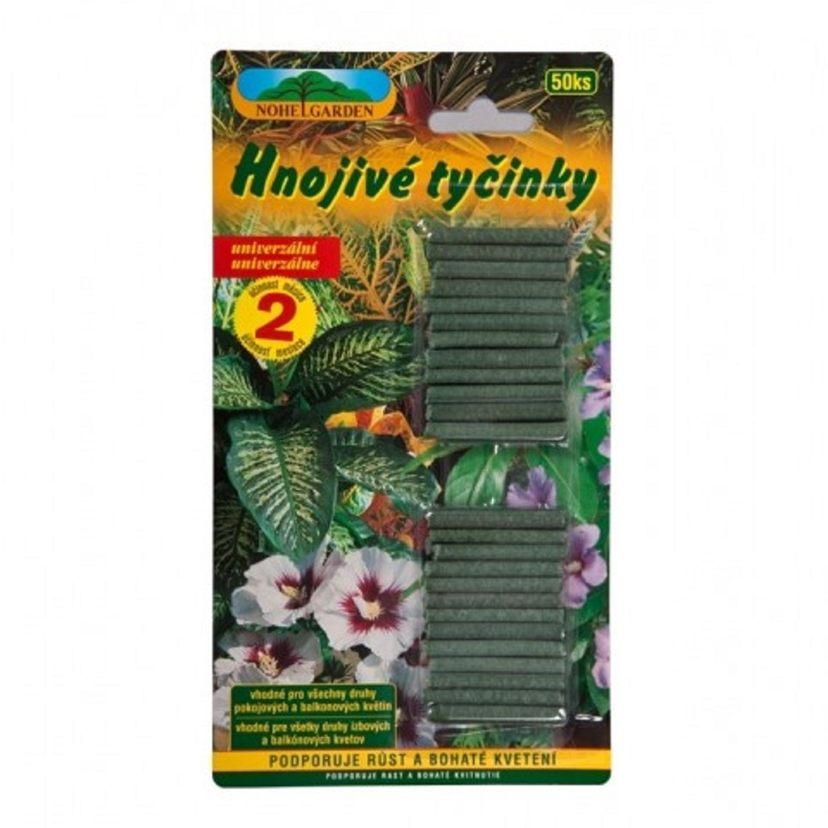 Tyčinkové hnojivo pro pokojové a balkónové rostliny - Nohel Garden - hnojivo - 50 ks