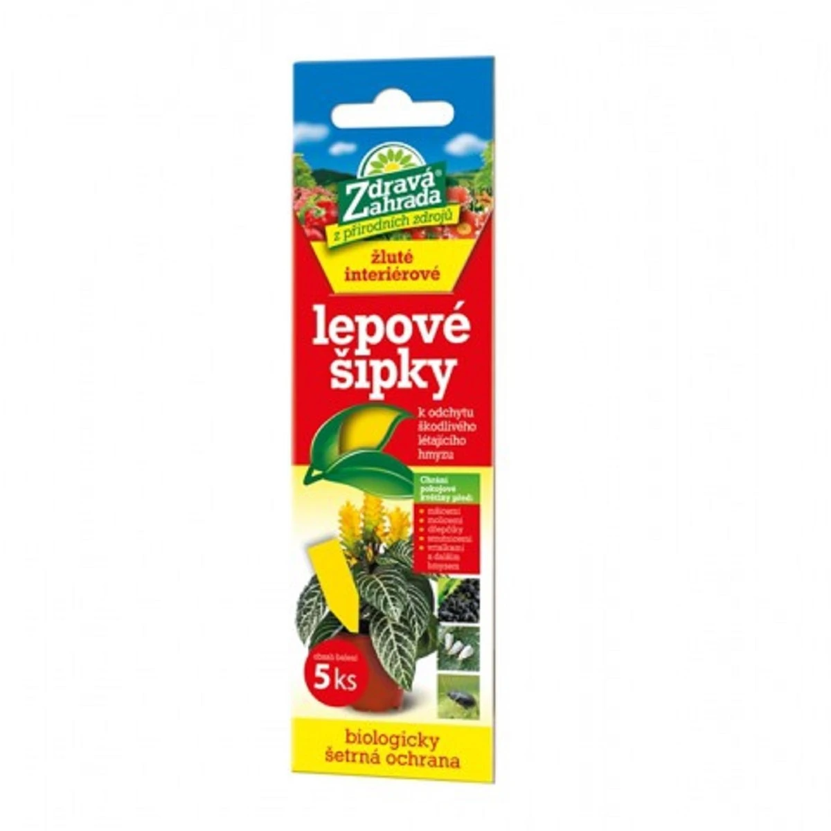 Lepové šipky interiérové žluté - Zdravá zahrada - ochrana rostlin - 5 ks