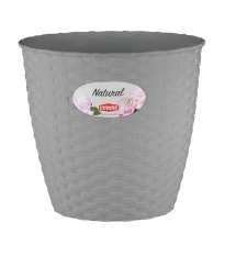 Obal na květináč NATURAL šedý - 14 x 13 cm - 1 ks