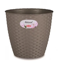 Obal na květináč NATURAL hnědo šedý - 14 x 13 cm - 1 ks
