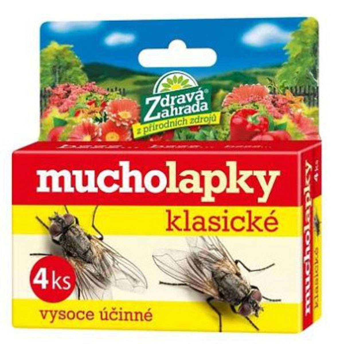 Mucholapky klasické - Zdravá zahrada - ochrana proti hmyzu - 4 ks