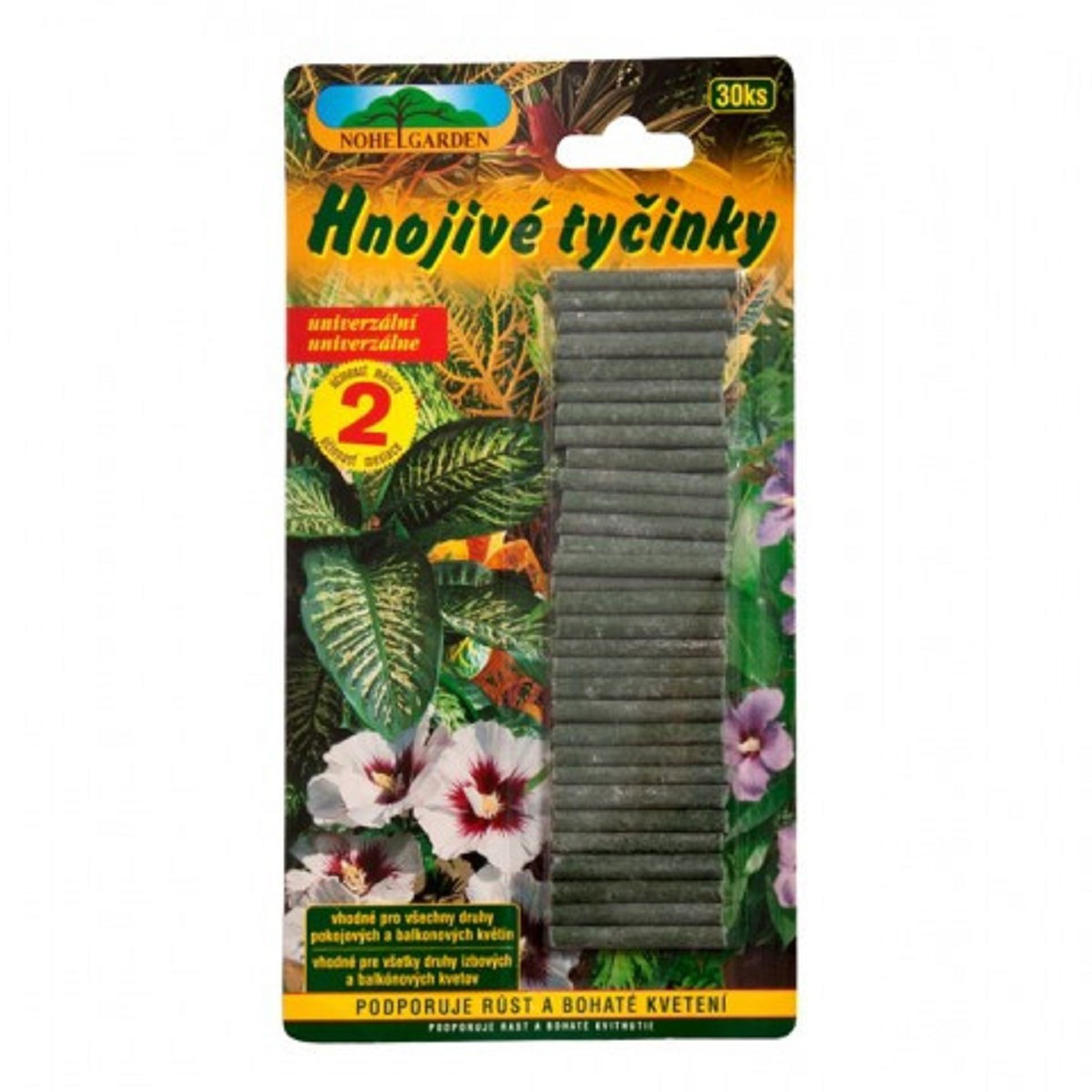 Tyčinkové hnojivo pro pokojové a balkónové rostliny - Nohel Garden - hnojivo - 30 ks
