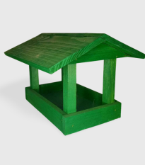 Krmítko dřevěné - zelené - 1 ks