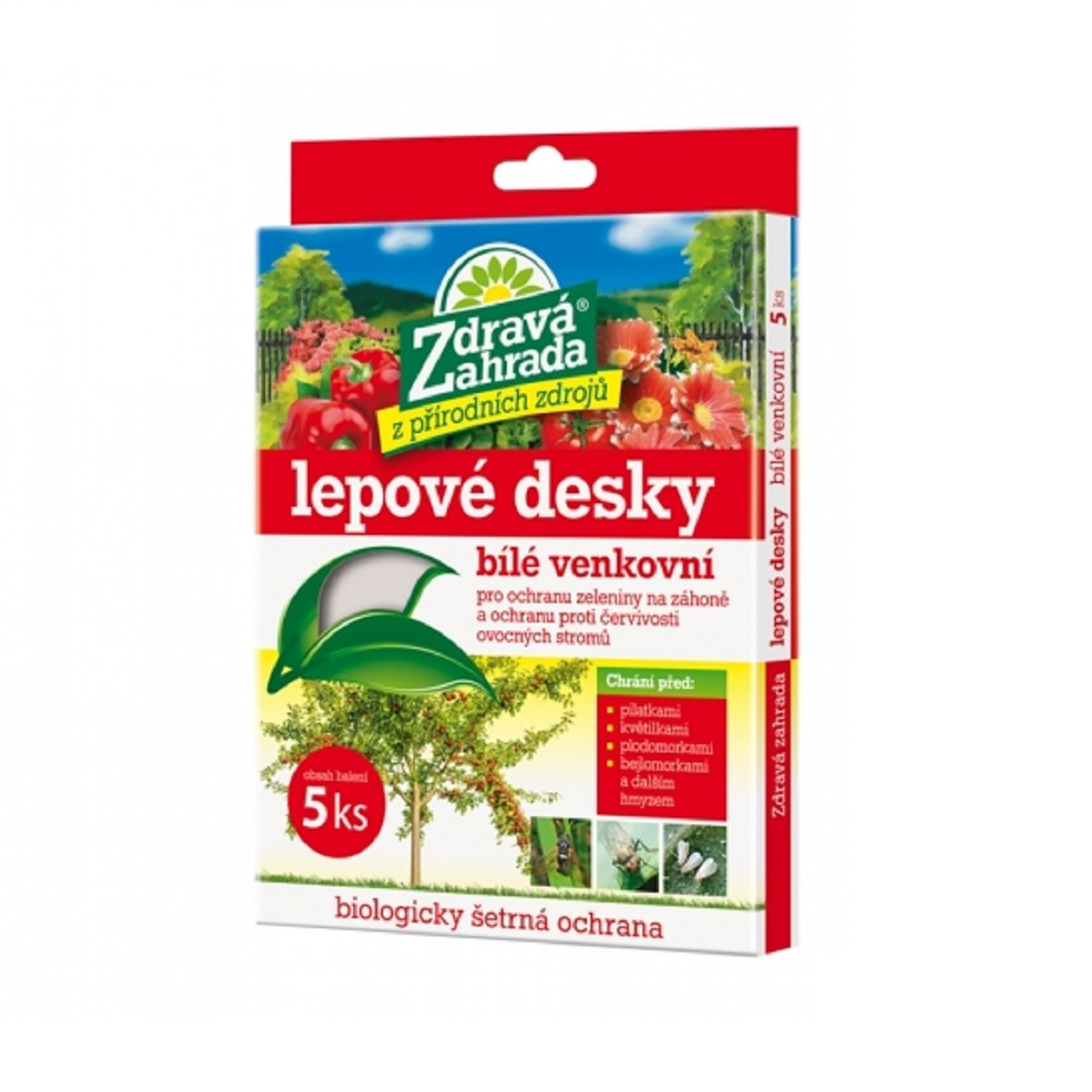 Lepové desky venkovní bílé - Zdravá zahrada - ochrana rostlin - 5 ks