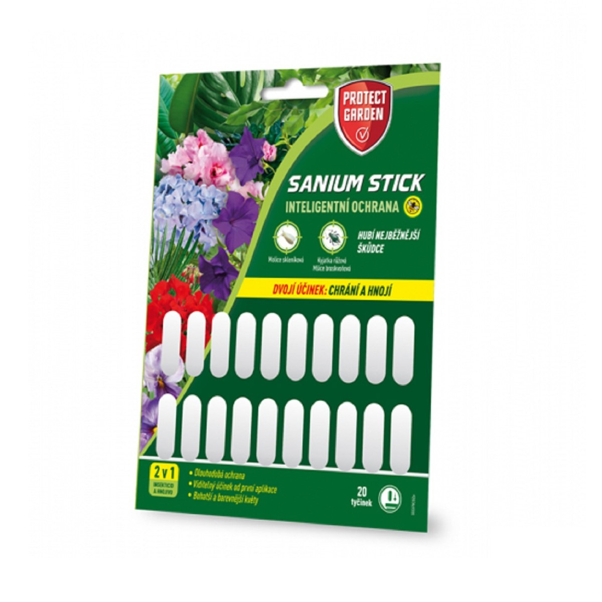 Tyčinky proti mšicím a molicím - Sanium Stick - ochrana rostlin - 20 ks