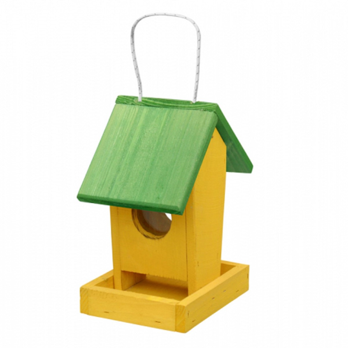 Krmítko dřevěné - žluto-zelené