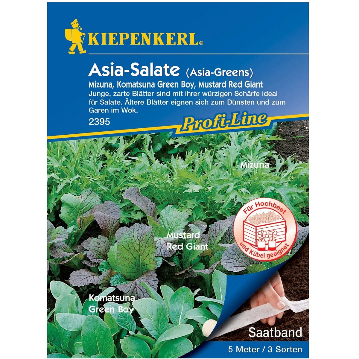 Semena asijských salátů - výsevní pásek - 5 m