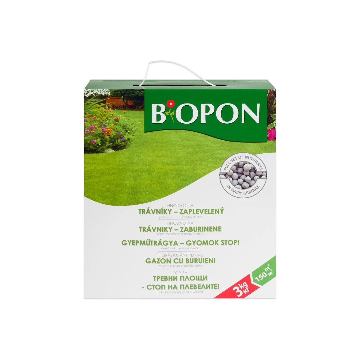 Hnojivo na zaplevelené trávníky - BoPon - hnojivo - 3 kg