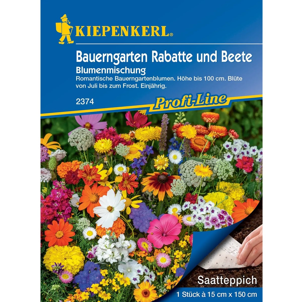 Směs pro chalupářské záhony - výsevný pásek - 15x150 cm