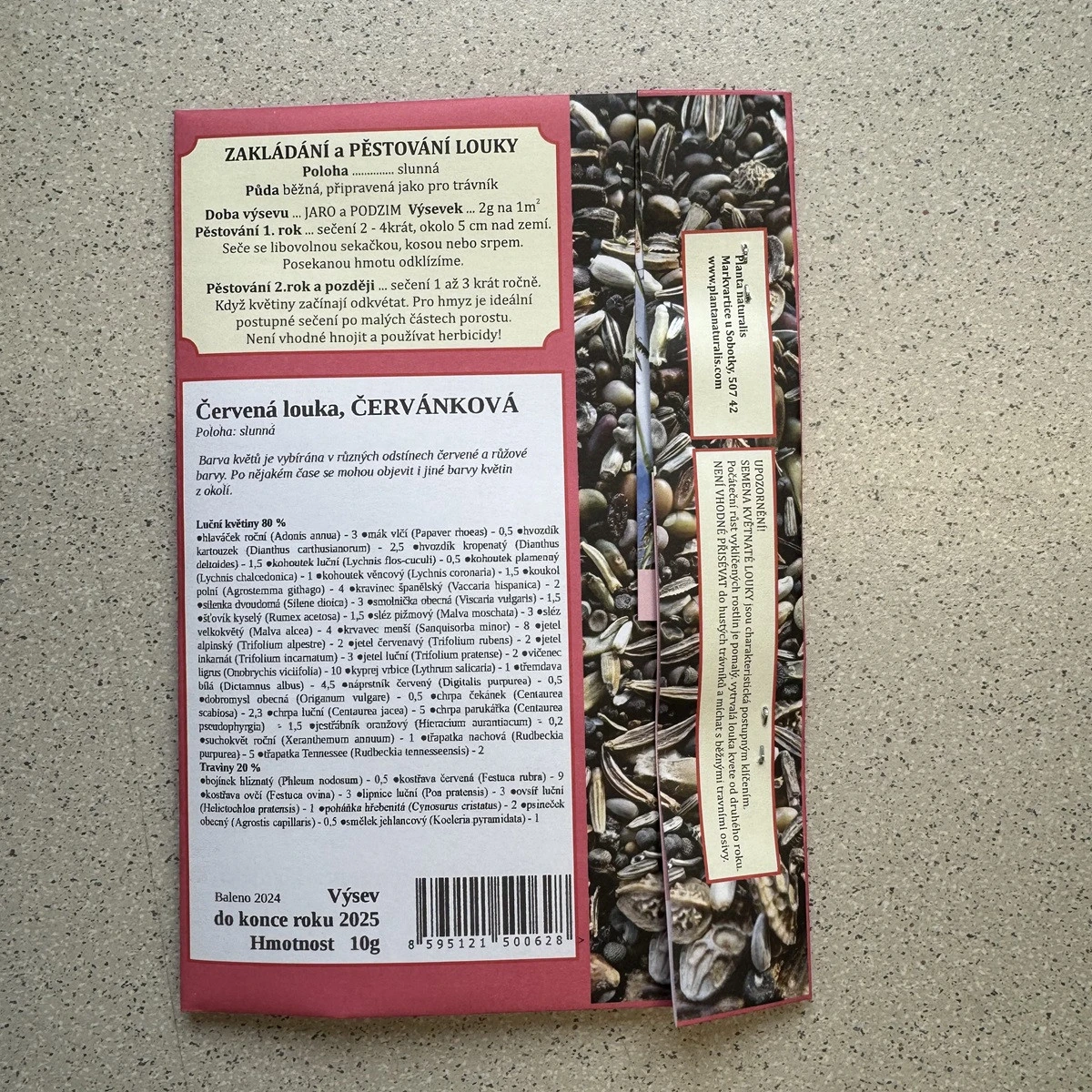 Červená louka červánková - semena Planta Naturalis - směs - 10 g