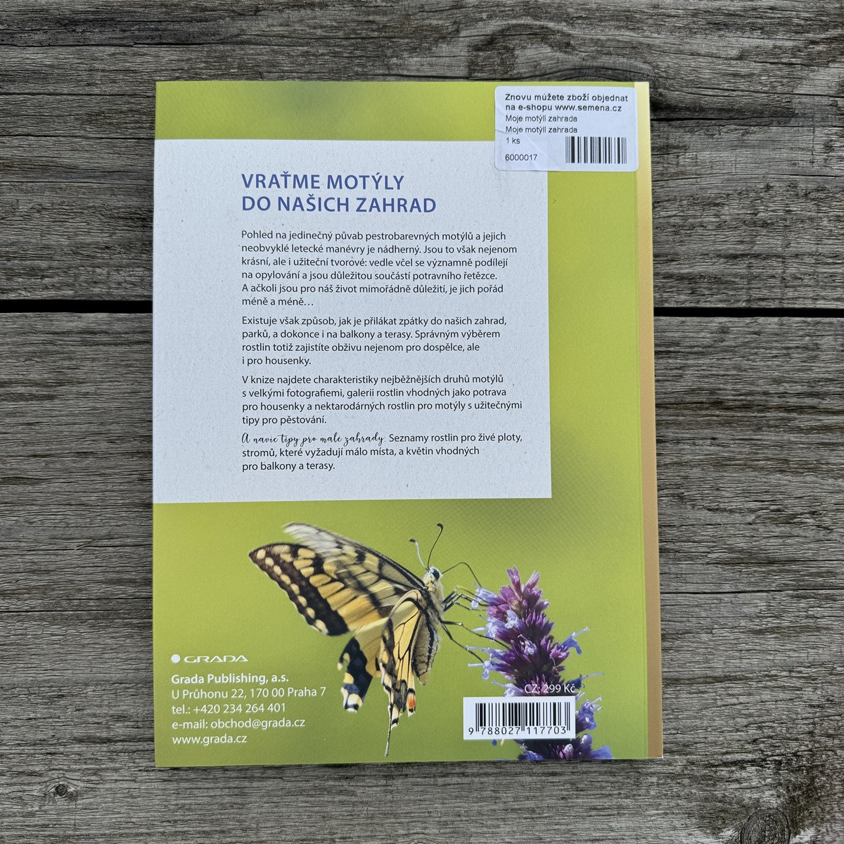 Moje motýlí zahrada - kniha - 1 ks