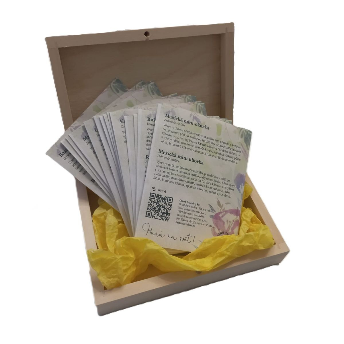 Top semínka v dřevěné krabičce - dárková sada