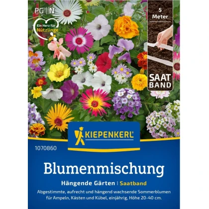 Směs vzpřímených a převislých květů - výsevný pásek - 5 m