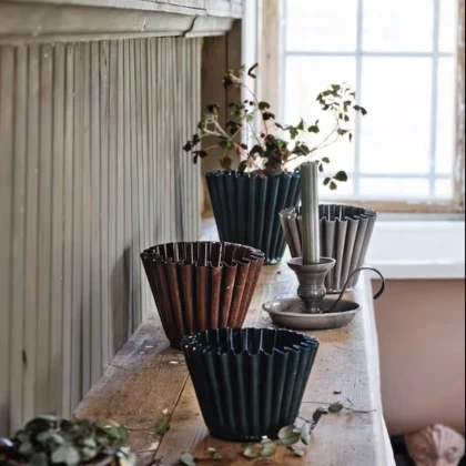 Kovový květináč Ronja - zelený - vel. XS - Strömshaga AB - 1 ks