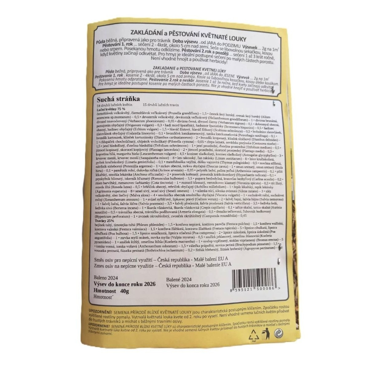 Suchá stráňka - semena Planta Naturalis - směs - 40 g