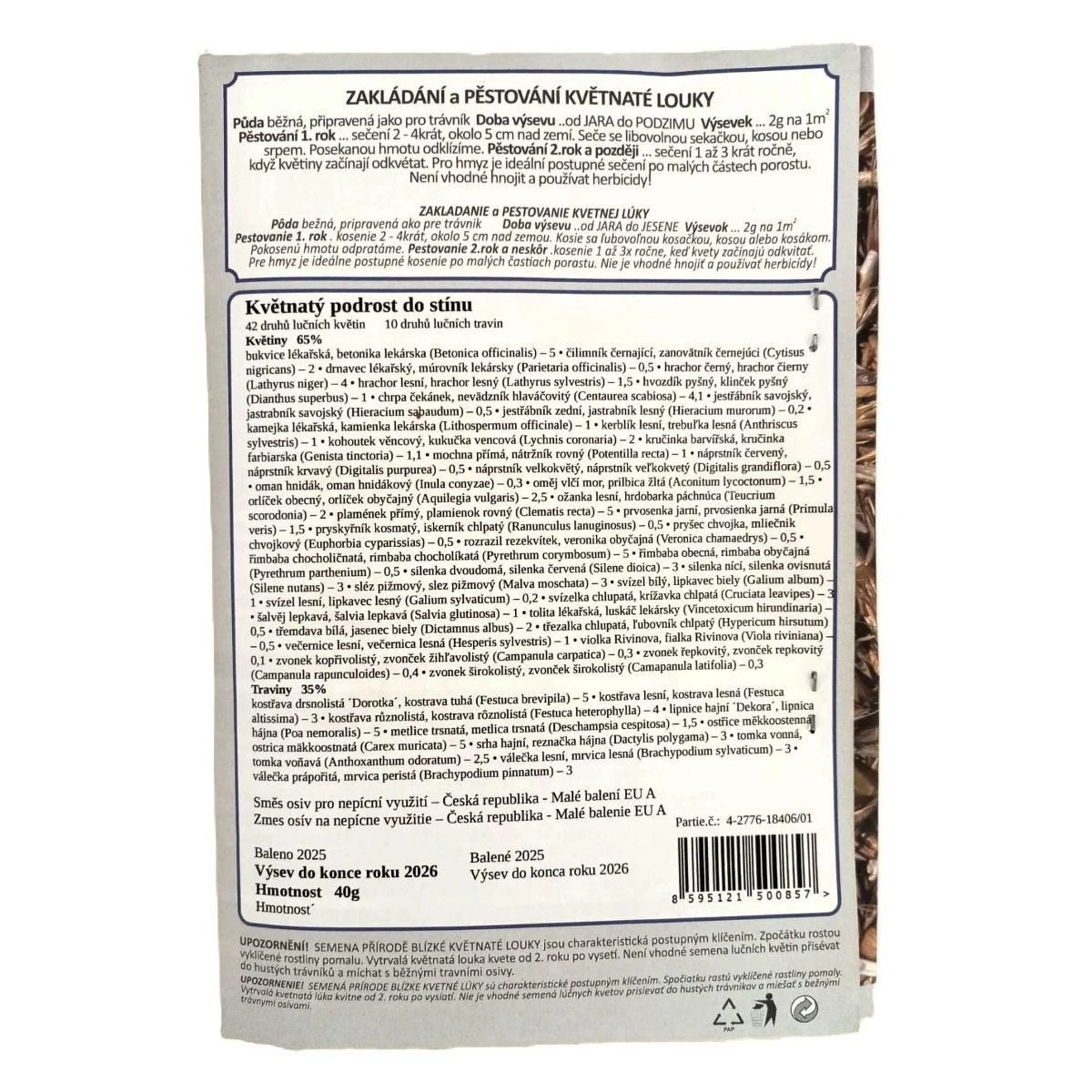 Květnatý podrost do stínu - semena Planta Naturalis - směs - 40 g