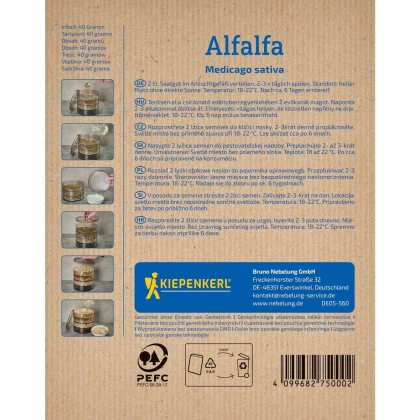 BIO Alfalfa - Vojtěška - Medicago sativa - bio semena na klíčení - 40 g
