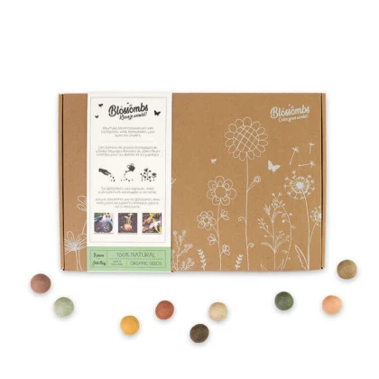 Dárkový set - květinové bomby a jutový pytlíček - Blossombs - 9 kuliček - 1 balení