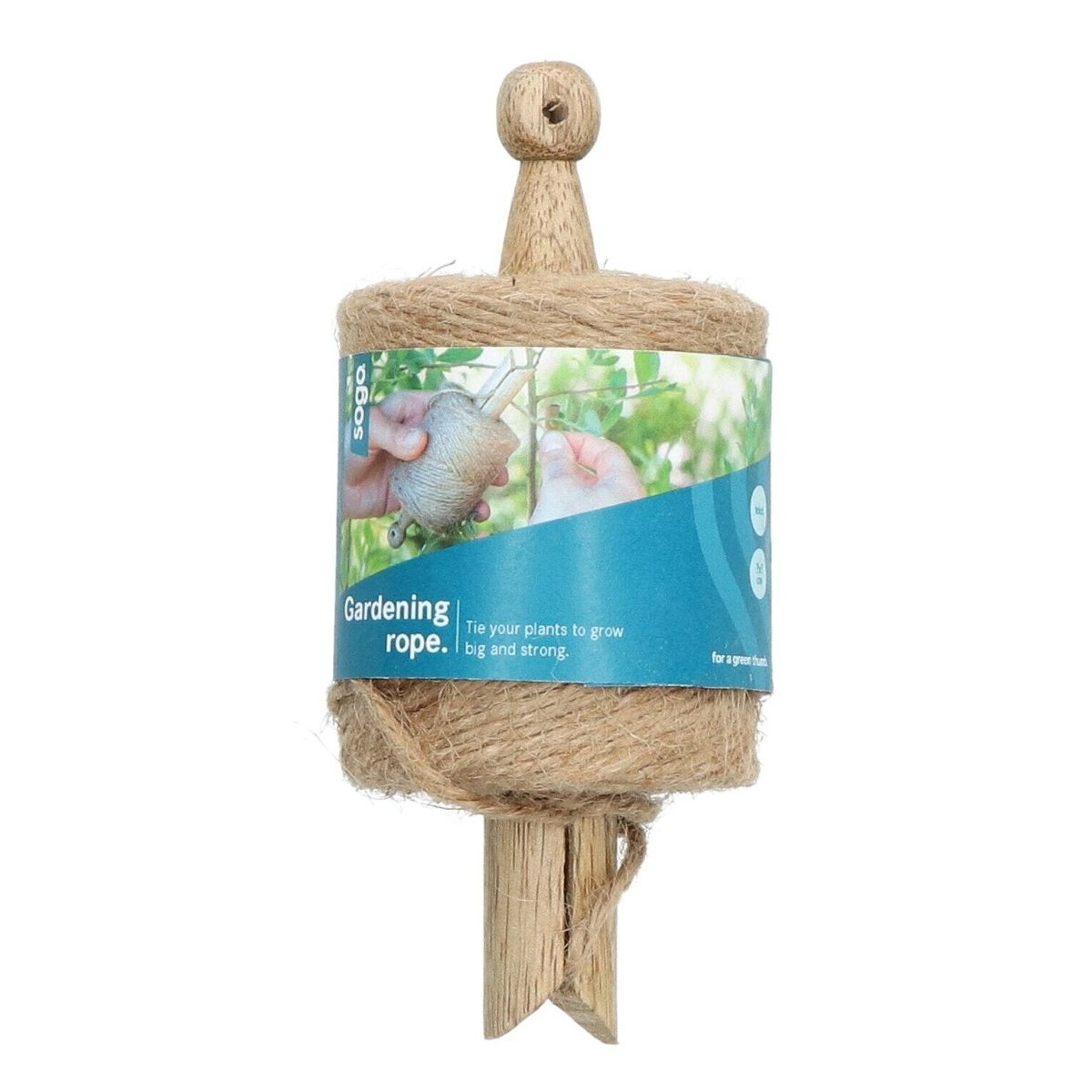 Jutový provázek s dřevěnou rukojetí - SOGO - 55 m - 1 ks
