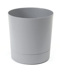 Květináč Aura s podmiskou šedý - 13 x 13 cm - 1 ks
