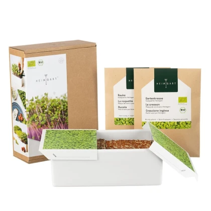 Startovací sada BIO microgreen - Heimgart - sada včetně 2 plátů