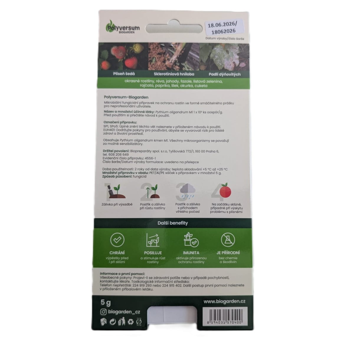 Polyversum proti plísňovým chorobám - Biogarden - ochrana rostlin - 5 g