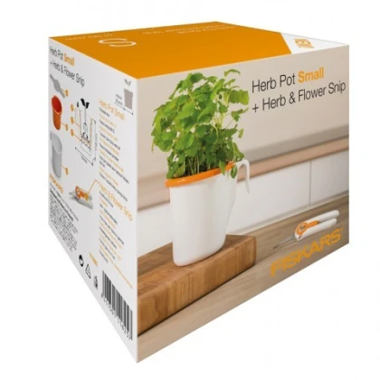 Set na bylinky - květník + nůžky - 1 ks