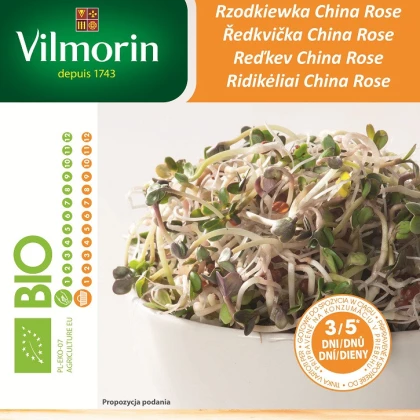 Bio ředkvička China Rose - bio semena na klíčky - 10 g